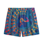 Ancient Indian Warli Tribal Print Mesh Shorts