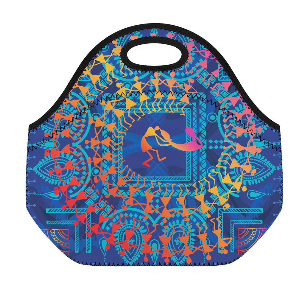 Ancient Indian Warli Tribal Print Neoprene Lunch Bag