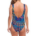 Ancient Indian Warli Tribal Print One Piece Swimsuit