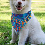 Ancient Indian Warli Tribal Print Over The Collar Dog Bandana