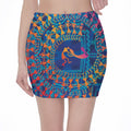 Ancient Indian Warli Tribal Print Pencil Mini Skirt