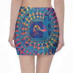Ancient Indian Warli Tribal Print Pencil Mini Skirt