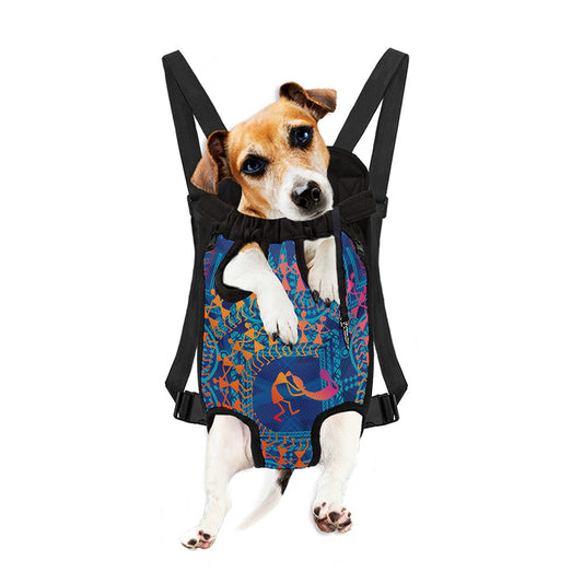 Ancient Indian Warli Tribal Print Pet Carrier Backpack