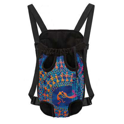 Ancient Indian Warli Tribal Print Pet Carrier Backpack