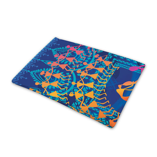 Ancient Indian Warli Tribal Print Pet Cooling Mat Cover