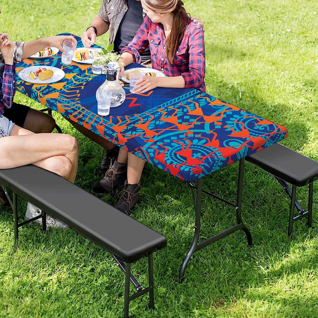 Ancient Indian Warli Tribal Print Picnic Table Cover