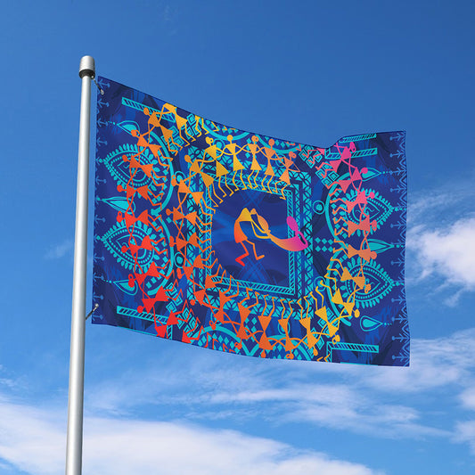 Ancient Indian Warli Tribal Print Polyester Flag