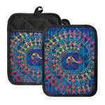 Ancient Indian Warli Tribal Print Pot Holders With Pocket