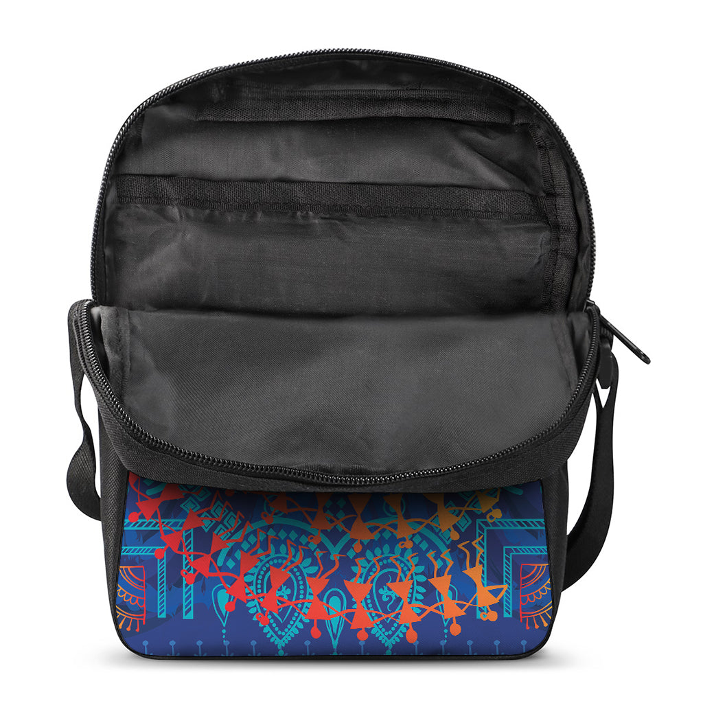Ancient Indian Warli Tribal Print Rectangular Crossbody Bag