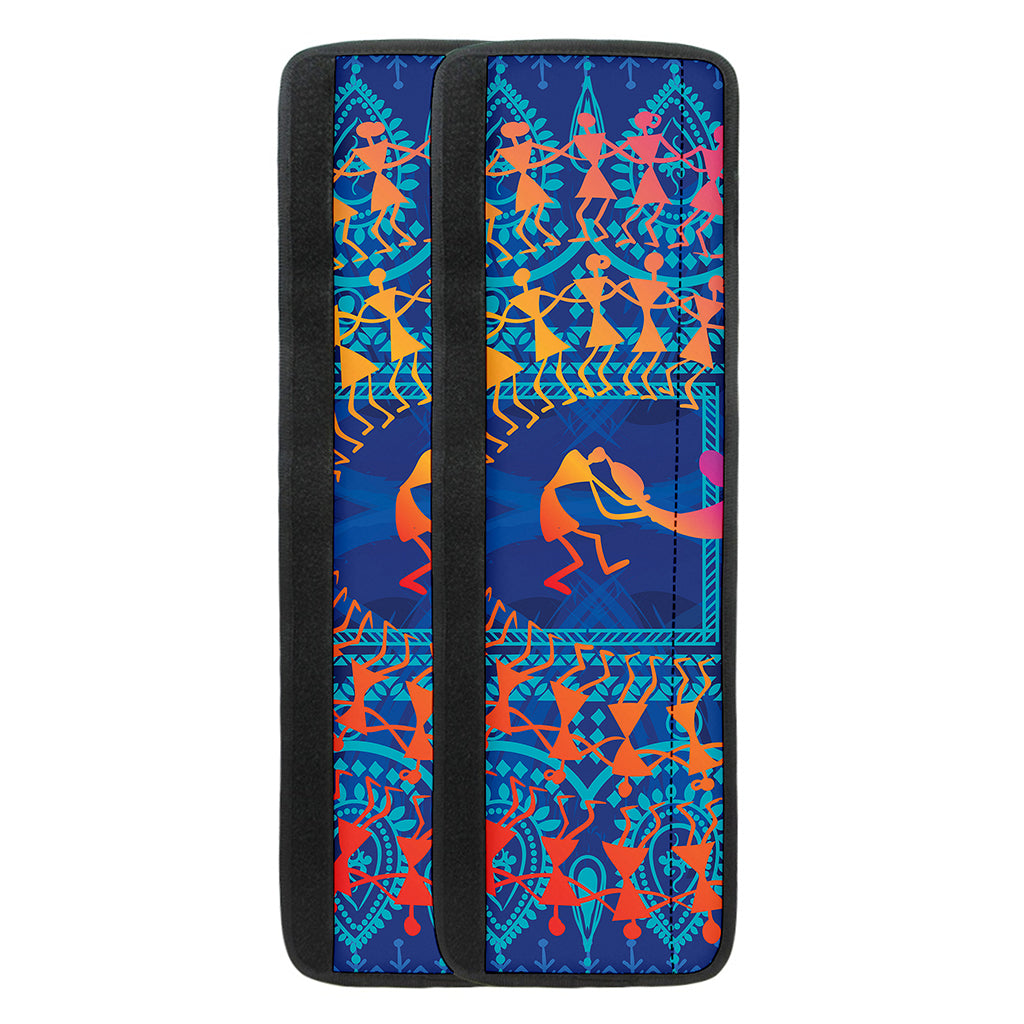 Ancient Indian Warli Tribal Print Refrigerator Handle Covers