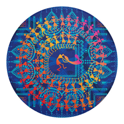 Ancient Indian Warli Tribal Print Round Blanket