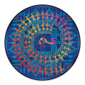 Ancient Indian Warli Tribal Print Round Floor Mat