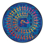 Ancient Indian Warli Tribal Print Round Floor Mat