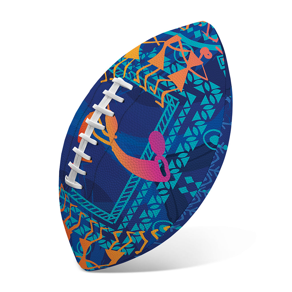 Ancient Indian Warli Tribal Print Rugby Ball