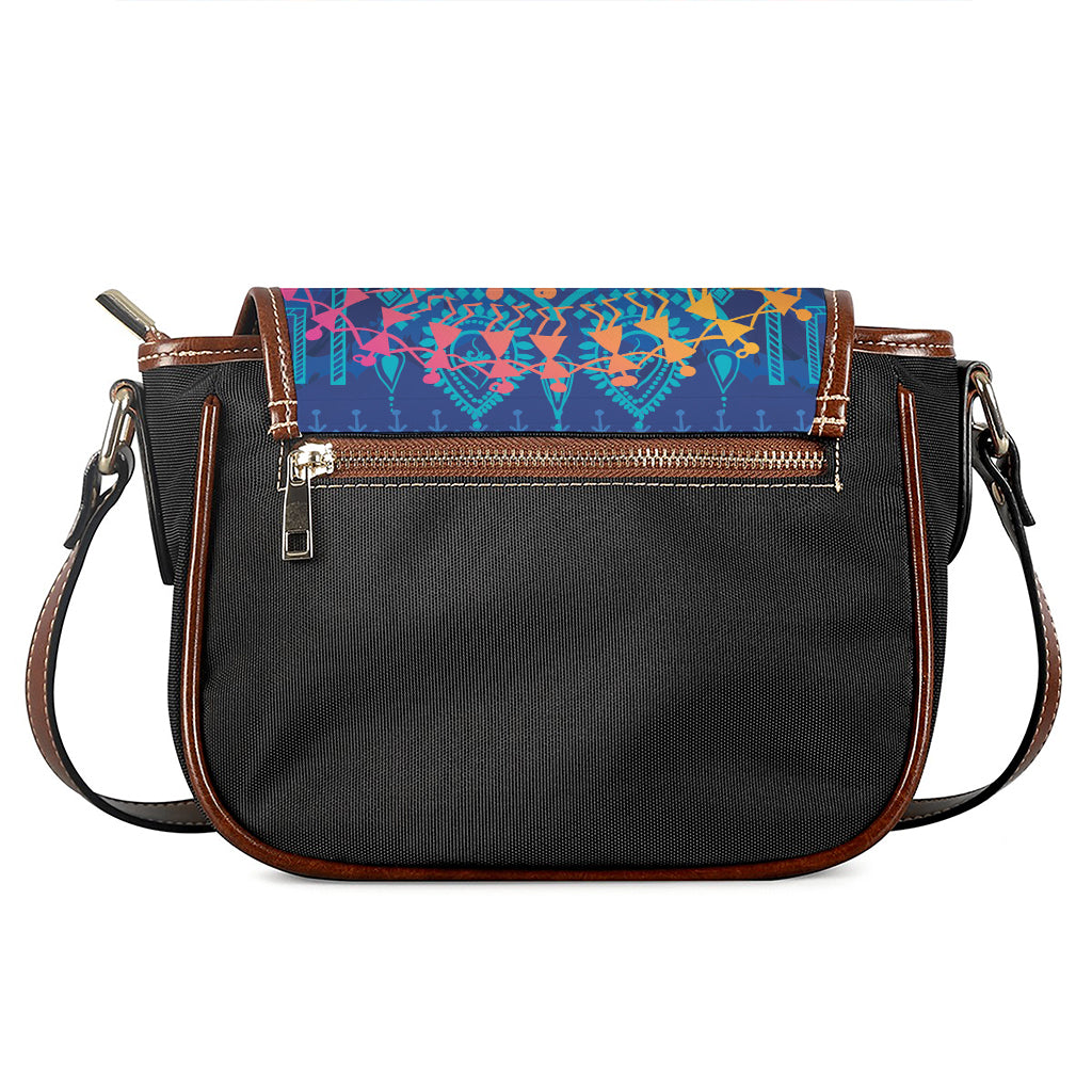 Ancient Indian Warli Tribal Print Saddle Bag