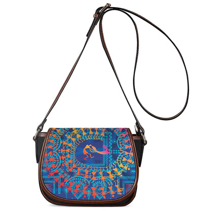 Ancient Indian Warli Tribal Print Saddle Bag