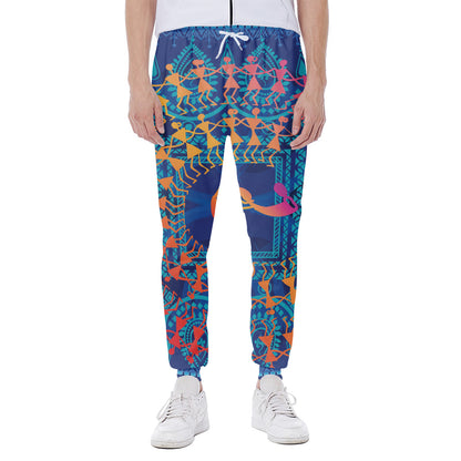 Ancient Indian Warli Tribal Print Scuba Joggers