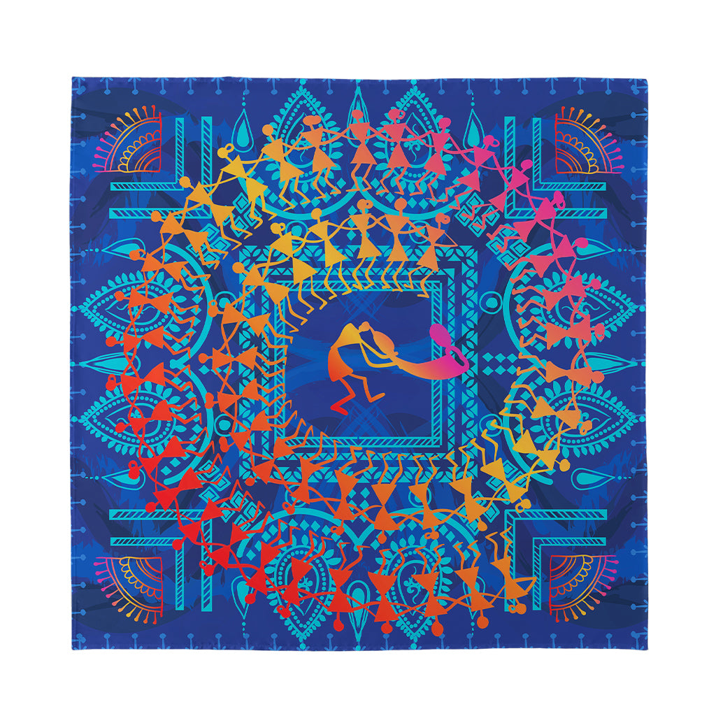 Ancient Indian Warli Tribal Print Silk Bandana