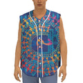 Ancient Indian Warli Tribal Print Sleeveless Baseball Jersey