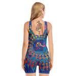 Ancient Indian Warli Tribal Print Sleeveless One Piece Swimsuit