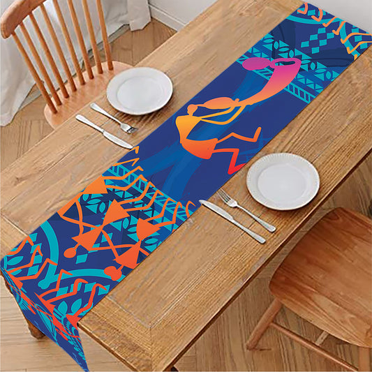 Ancient Indian Warli Tribal Print Table Runner
