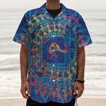 Ancient Indian Warli Tribal Print Textured Short Sleeve Shirt