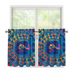 Ancient Indian Warli Tribal Print Tier Curtains