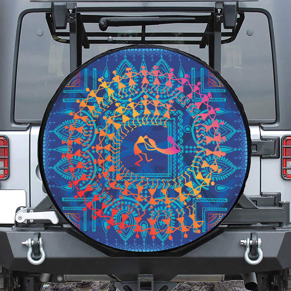Ancient Indian Warli Tribal Print Tire Cover