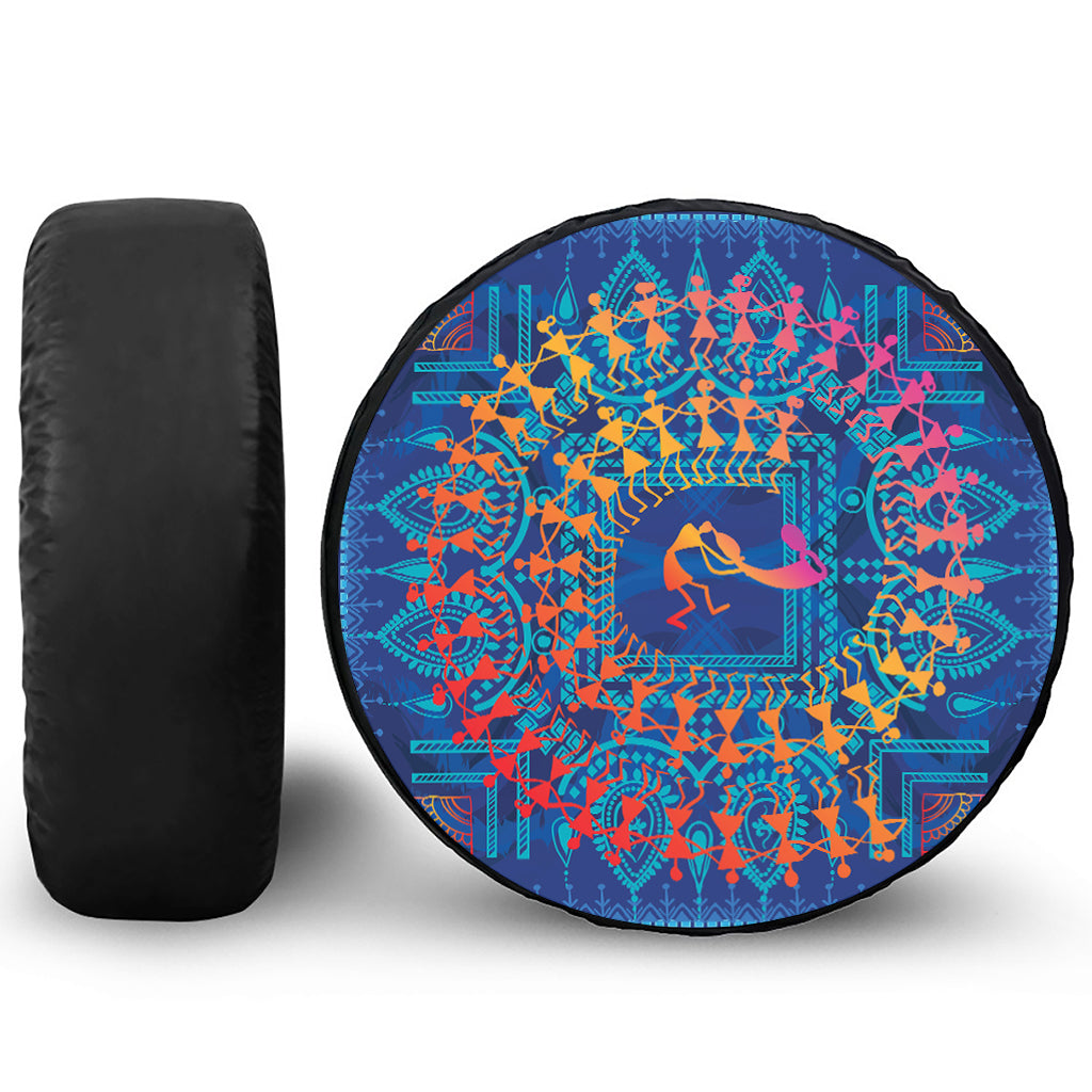 Ancient Indian Warli Tribal Print Tire Cover