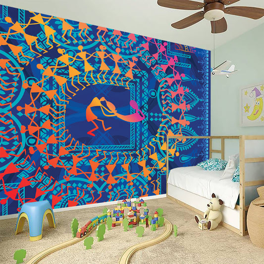 Ancient Indian Warli Tribal Print Wall Sticker