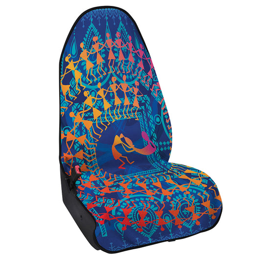 Ancient Indian Warli Tribal Print Waterproof Car Seat Cover