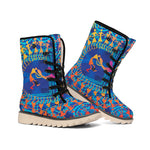 Ancient Indian Warli Tribal Print Winter Boots