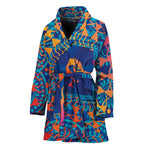 Ancient Indian Warli Tribal Print Women's Bathrobe