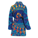 Ancient Indian Warli Tribal Print Women's Bathrobe