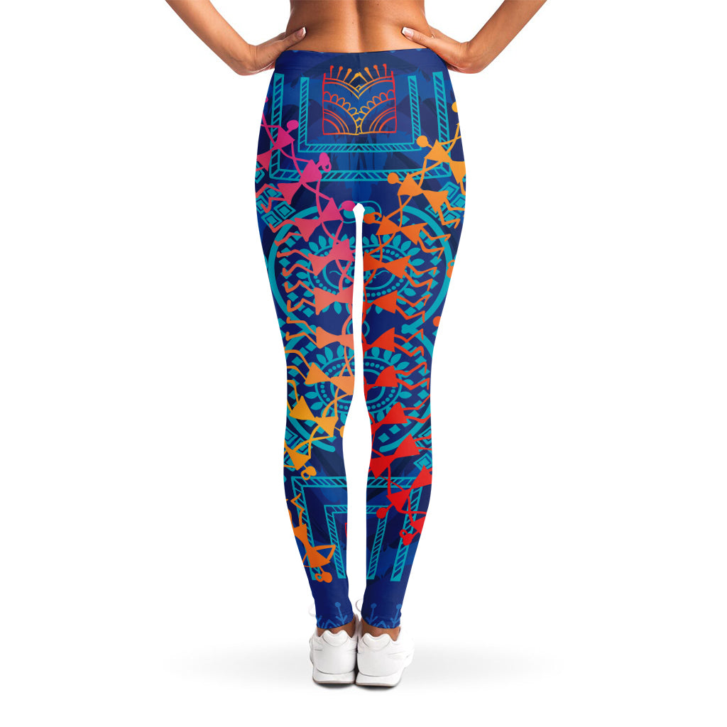 Ancient Indian Warli Tribal Print Women's Leggings