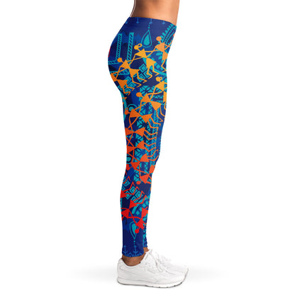 Ancient Indian Warli Tribal Print Women's Leggings