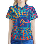 Ancient Indian Warli Tribal Print Women's Polo Shirt