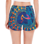 Ancient Indian Warli Tribal Print Women's Split Running Shorts