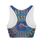 Ancient Indian Warli Tribal Print Women's Sports Bra