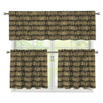 Ancient Maya Pattern Print 3 Piece Kitchen Curtains