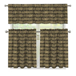 Ancient Maya Pattern Print 3 Piece Kitchen Curtains