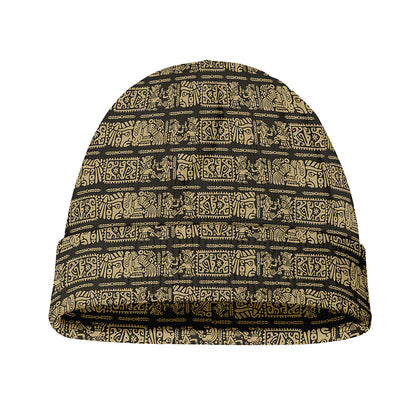 Ancient Maya Pattern Print Beanie