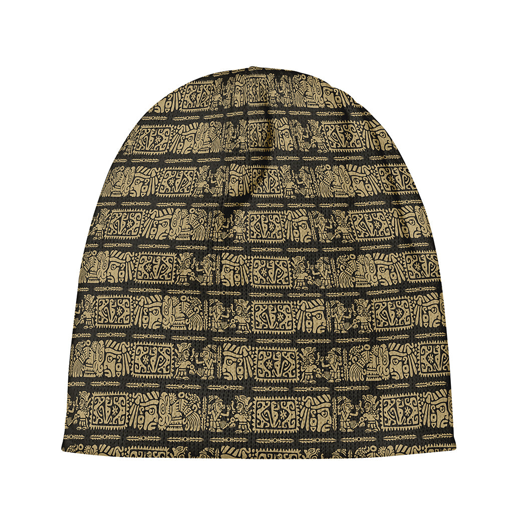 Ancient Maya Pattern Print Beanie