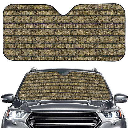Ancient Maya Pattern Print Car Windshield Sun Shade