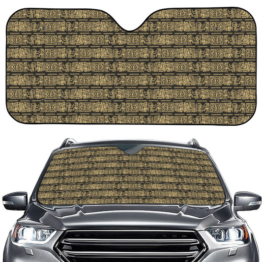 Ancient Maya Pattern Print Car Windshield Sun Shade