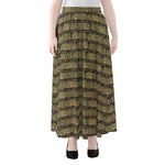 Ancient Maya Pattern Print Chiffon Maxi Skirt
