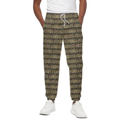 Ancient Maya Pattern Print Cotton Pants