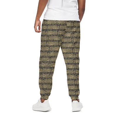 Ancient Maya Pattern Print Cotton Pants