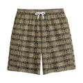 Ancient Maya Pattern Print Cotton Shorts