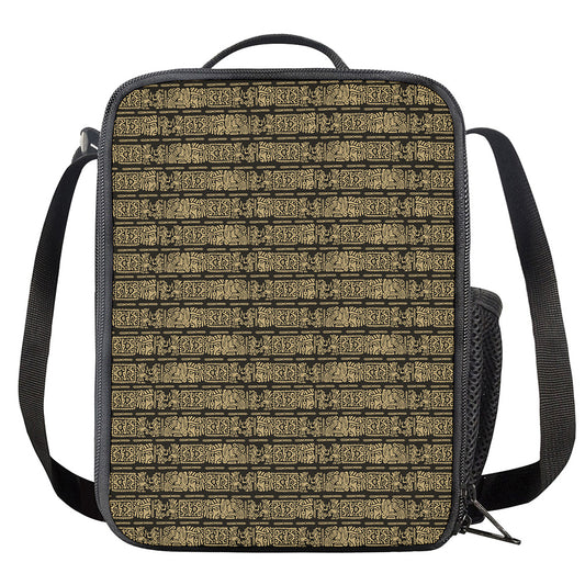 Ancient Maya Pattern Print Crossbody Lunch Bag